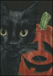 (image for) Halloween Black Cat & Pumpkin 1
